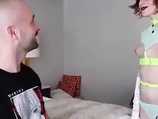 Beauty teen transsexual and male having sex