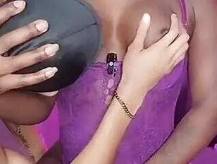 Sasha Blue in purple thong gets her cock sucked 