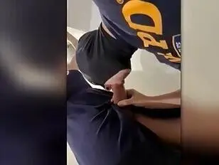 Sexy ripped dress tranny dominates her lover's ass and mouth