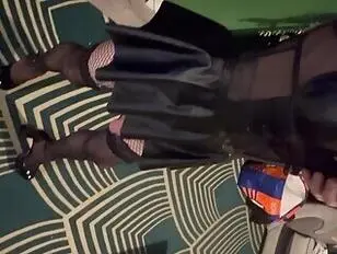 Sissy rides dildo while Mrs is out