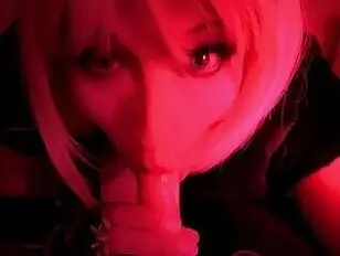 Pati blonde tranny prostitute blowjob in club POV