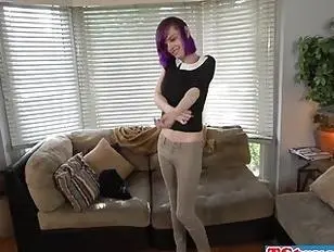 308px x 232px - Cute shemale teen with purple hair tugs on her boner - Tranny.one