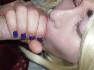 sissy bitch takes her morning load