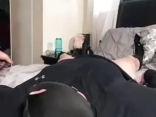 Thick tranny stomping a dude's ass in every possible way